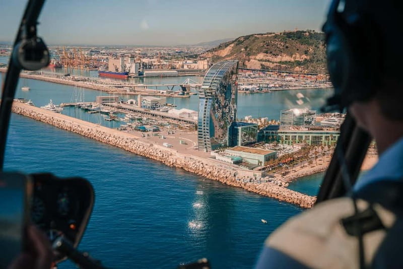 Barcelona: Helicopter Flight, Boat Ride, and Walking Tour - Six minutes above Port Vell and the Mediterranean