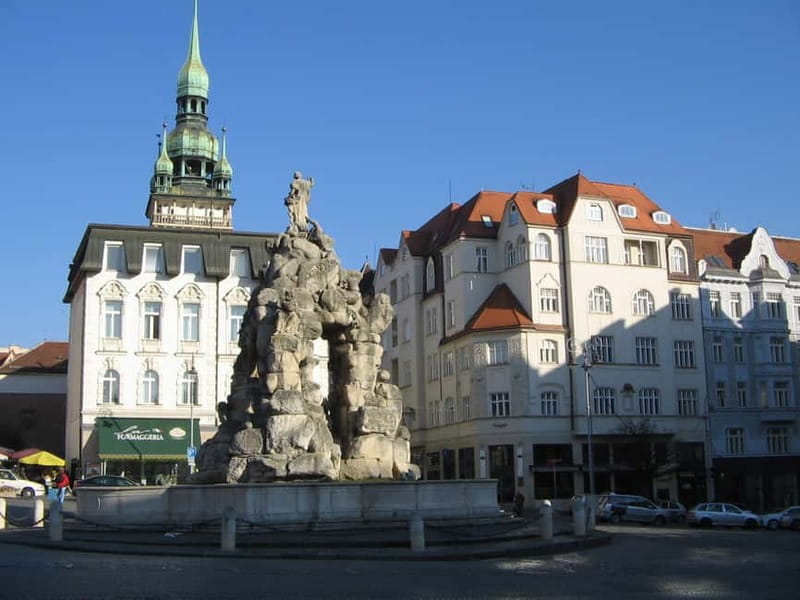 Brno: Historic Downtown Walking Tour - Parnassus Fountain and the Reduta Theatre