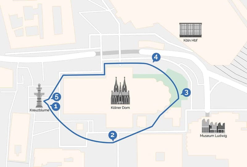 Cologne Cathedral Walking Tour around the cathedral with VR - Starting at the Kreuzblume
