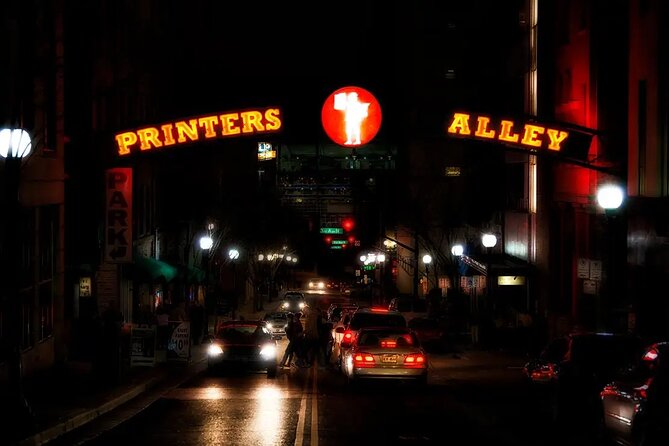 "Murder in Music City" Night-Time Ghost Walking Tour of Nashville - Printer’s Alley after dark