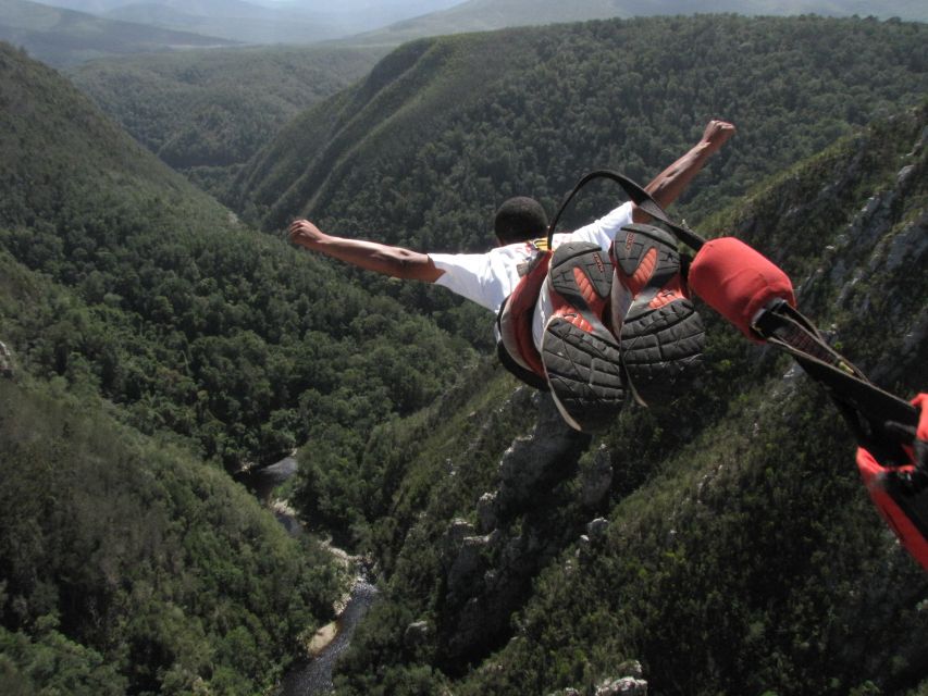 Plettenberg Bay: Bungee Jumping with Zipline and Sky Walk - Crossing to the arch by zipline