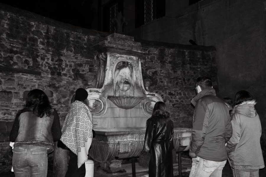 Rome: Paranormal Night Walking Tour & Secret Backstreets - The Fountain of the Mask is a quick but memorable stop